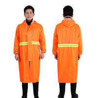 正亿达雨衣大褂加长款全身防暴雨连体户外成人外穿一体雨披 环卫大褂橙色[拉链] XXXL