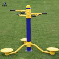 大唐御室外健身器材小区公园社区户外健身器材广场新农村漫步机 分把式三人扭腰器埋地款