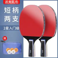 大唐御乒乓球拍2只装正品成品拍高弹力初学横拍直拍 经典款(短柄直拍2支)5球1拍包