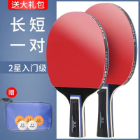 大唐御乒乓球拍2只装正品成品拍高弹力初学横拍直拍 经典款(长短柄各1支)5球1拍包