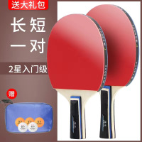 大唐御乒乓球拍2只装正品成品拍高弹力初学横拍直拍 普通款(长短柄各1支)5球1拍包