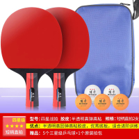大唐御乒乓球拍2只装正品成品拍高弹力初学横拍直拍 高端职业款(短柄直拍2支)5球1拍包