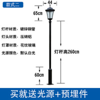 ZOATRON庭院灯户外公园太阳能景观草坪灯室外别墅小区LED路灯 款式二总高3米[220V]