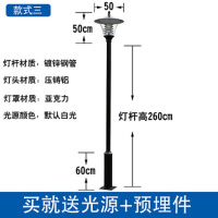 ZOATRON庭院灯户外公园太阳能景观草坪灯室外别墅小区LED路灯 款式三总高3米[220V]