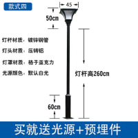 ZOATRON庭院灯户外公园太阳能景观草坪灯室外别墅小区LED路灯 款式四总高3米[220V]