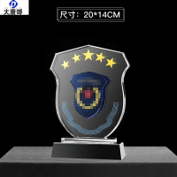 大唐御退五军人纪念礼品送战友退役军旅八一老兵树脂留念小金人奖杯-款式04