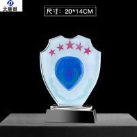 大唐御退五军人纪念礼品送战友退役军旅八一老兵树脂留念小金人奖杯-款式07