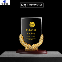 大唐御退五军人纪念礼品送战友退役军旅八一老兵树脂留念小金人奖杯-款式12