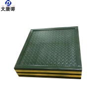 大唐御哨台岗台哨岗台执勤台军绿色彩条不锈钢包边防滑板可更换地垫毯-B款 小号(60*60*高10CM)