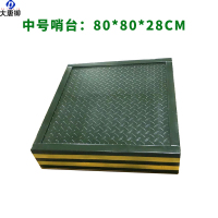 大唐御哨台岗台哨岗台执勤台军绿色彩条不锈钢包边防滑板可更换地垫毯-B款 中号(80*80*高28CM)