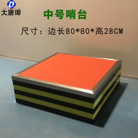 大唐御哨台岗台哨岗台执勤台军绿色彩条不锈钢包边防滑板可更换地垫毯-C款 中号(80*80*高28CM)