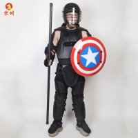 京州防护防刺盔甲服 防爆服 硬质防暴服 全身防护铠甲 安保装备-1.6米长棍+钢网防暴头盔+防暴服+五星圆盾