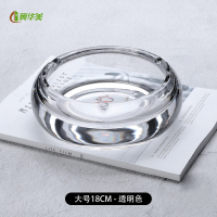 冀华美欧式水晶烟灰缸玻璃家用烟碟客厅办公室烟灰缸 18cm圆形烟灰缸透明