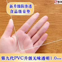 鑫景洲pvc防水防油桌布免洗耐脏茶几垫透明桌面保护垫餐桌垫书桌垫桌垫 1.0mm足厚*透明 圆角 90*160cm