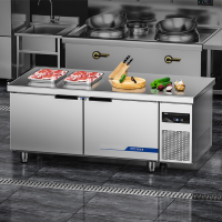 京州冷冻工作台商用双温保鲜案板式厨房冰柜操作台冰箱 创业款 直冷冷冻1.8米