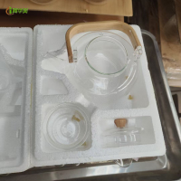 冀华美围炉煮茶壶耐高温玻璃家用提梁壶烧水泡茶壶电陶炉煮茶器茶具套装 1000ML竹提梁(泡沫包装)