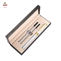 鑫京州签字笔礼盒套装印刷LOGO商务礼品广告金属笔盒装宝珠笔 白色笔+双支笔芯盒装 2套