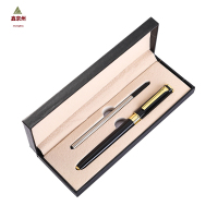 鑫京州签字笔礼盒套装印刷LOGO商务礼品广告金属笔盒装宝珠笔 黑色笔+单支笔盒盒装 2套