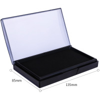 得力印台印章印油圆形方形快干印台办公财务印台原子印油光敏印油 [方形油性]黑色印台-速干-透明盖 3个