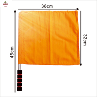 鑫京州红白指挥旗裁判旗信号旗帜边裁旗帜巡边旗交通警示旗发令旗 不锈钢管橙色旗面 3个