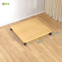 冀华美台式电脑主机托架移动机箱底座带滑轮桌下置物架托盘花架拖板收纳 原木色-40*45*6.2cm