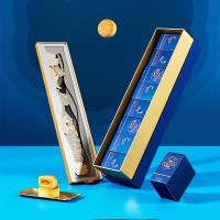 鲜品屋中秋节月饼礼盒送礼新式健康月饼流心蛋黄莲蓉企业团购福利礼品 法式鱼子酱流心月饼480g