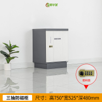 冀华美防火信息安全柜硬盘储存柜光盘柜CD电子设备防磁柜储物防火防磁柜 灰白套色三抽