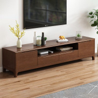 安尔雅北欧实木电视柜现代简约家用储物柜子 胡桃色两门 180*38*48高