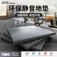亿迈功能性塑胶地垫健身房地垫杠铃垫子隔音减震垫橡胶运动地板垫-187206细颗粒款1000*1000*15mm