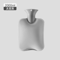 CCKO注水热水袋加厚防爆女生暖手热敷肚子暖脚神器仿兔绒灌水暖手袋 2000毫升无毛套[灰色]3个