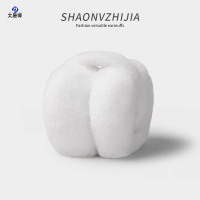 大唐御秋冬季男女保暖耳罩可折叠超大毛绒护耳耳包学生防寒防冻耳套耳暖 白色毛杆 2个