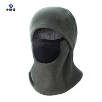 大唐御冬季摩托车骑行保暖头套透气骑车防寒防风面罩摇粒绒护脸滑雪面罩 灰色