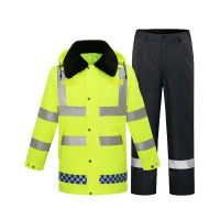 华恒臻冬季加厚棉雨衣外套交通高速执勤救援反光防水防风保暖防寒棉服男-黑棉裤[可拆丝棉内胆]/XXXL