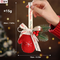 鑫景洲圣诞节装饰品雪人老人麋鹿门挂吊饰挂件橱窗室内场景布置挂牌挂饰 红果红色手套挂件 3个