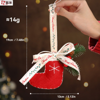 鑫景洲圣诞节装饰品雪人老人麋鹿门挂吊饰挂件橱窗室内场景布置挂牌挂饰 红果红色圣诞袜挂件 3个