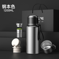 怡雅韵316不锈钢大容量水壶户外便携保温保冷可泡茶焖茶保温杯[升级把手-抗菌316]钢本色(茶水分离)1000ml