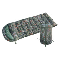 华恒臻信封式迷彩睡袋户外野营加厚防寒保暖可展开便携式-新绿1.6kg