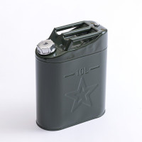 华恒臻便携式汽油桶铁桶燃料油箱汽油专用桶 升级加厚铝盖立式10升油桶