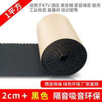 大唐御隔音棉自粘墙体吸音棉墙面ktv墙贴房间隔音板阻燃消音材料 2CM环保带胶10平方(黑色)