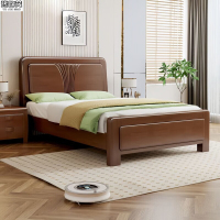 豫锦茂小户型实木床主卧双人床1.5米现代简约实木单床 -1.5米框架款单床