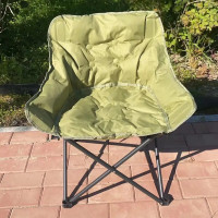 华恒臻加棉月亮椅户外露营椅便携加厚充棉月亮椅 低背绿色