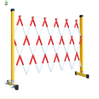 冀美玻璃钢可移动式施工折叠围挡车间区域隔离栏护栏绝缘管式伸缩围栏 1.2*2.5特价款