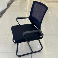 昌毅达电脑椅子弓形椅办公椅靠背椅黑框黑网