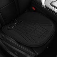 鑫景洲石墨烯汽车加热坐垫冬季12V24V车载电加热改装毛绒座垫保暖单座椅[黑色]USB单片