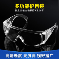 正亿达工业白色透明高清防护眼镜护目镜劳保用品百叶窗防风尘防雾防雾镜 透明百叶窗护目镜+拉链盒(送眼镜布)5副
