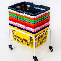 华恒臻家用多功能超市抓娃娃手推车双层商场理货购物车网红摆地摊小推车-篮子