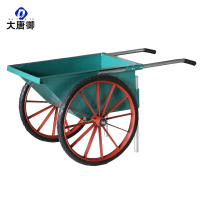 大唐御供应加厚两轮手推车充气实心斗车建筑工地搬运车人力劳动车垃圾车-中号-实心-绿