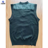 大唐御毛衣男V领针织衫圆领军迷绒衣鸡心领加厚保暖羊毛衫军绿冬季背心-背心军绿色-110码