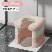 CCKO成人蹲便改坐便椅家用蹲厕马桶坐架孕妇老人上厕所便携式辅助凳子 粉色[硬垫款]