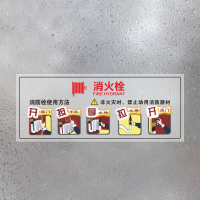 威尼盛灭火器透明贴消火栓箱贴纸灭火器箱消防贴纸玻璃贴 12*30cm消火栓使用方法(5张)ZJ-1667